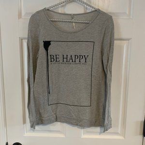 JC Fits Inc Juniors Long Sleeve Thin Knit Graphic Sweater Size M